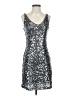 INC International Concepts 100% Polyester Metallic Silver Cocktail Dress Size S - photo 1