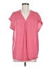 Maison d' Amelie 100% Polyester Pink Short Sleeve Blouse Size M - photo 1