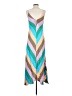 Tibi 100% Viscose Chevron-herringbone Teal Casual Dress Size 4 - photo 2