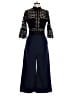 Self-Portrait 100% Polyester Black Teal Jumpsuit Size 8 - photo 1
