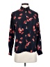 Liz Claiborne 100% Polyester Floral Blue Long Sleeve Blouse Size P (petite) - photo 1