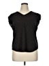 Adrianna Papell Black Short Sleeve Top Size XL - photo 1
