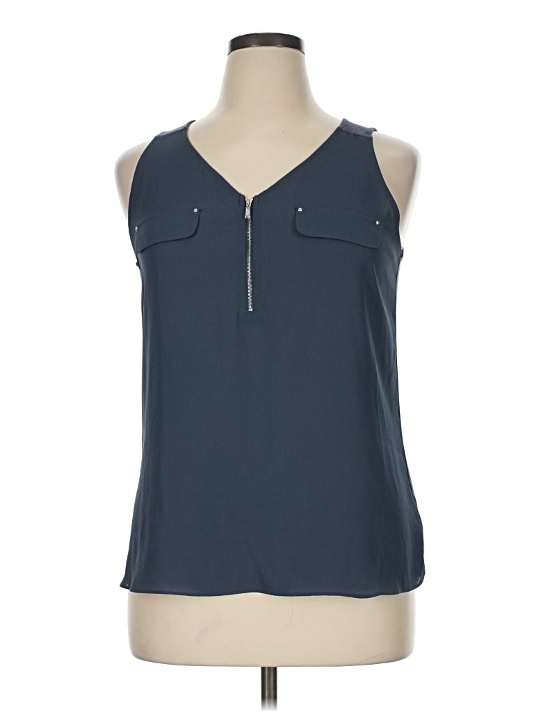 Pre-owned Fortune + Ivy Sleeveless Blouse In Blue