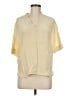 Sandro 100% Silk Yellow Short Sleeve Silk Top Size M (estimated) - photo 1