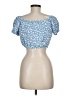 Reformation Blue Short Sleeve Top Size 8 - photo 2