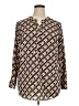 Talbots Houndstooth Brown Long Sleeve Button-Down Shirt Size 1X - photo 1