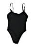 Unbranded Solid Black One Piece Swimsuit Size L - photo 1