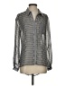 Katherine Barclay 100% Polyester Houndstooth Silver Long Sleeve Blouse Size S - photo 1