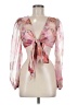 Shein 100% Polyester Pink Long Sleeve Blouse Size Med Petite - photo 1