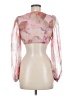 Shein 100% Polyester Pink Long Sleeve Blouse Size Med Petite - photo 2