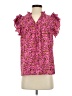 Unbranded 100% Polyester Animal Print Pink Short Sleeve Blouse Size S - photo 1
