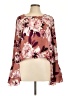 Charlotte Russe 100% Polyester Brown Long Sleeve Blouse Size L - photo 1