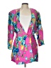 Adrienne Vittadini 100% Silk Tropical Pink Silk Blazer Size 10 - photo 1