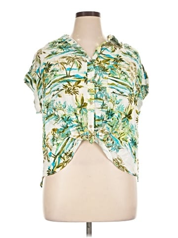Rose + Olive Short Sleeve Blouse (view 1)