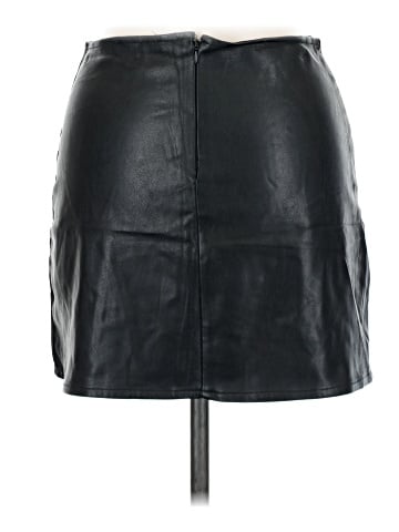 Olivaceous Faux Leather Skirt (view 2)