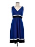 Chaps Color Block Blue Casual Dress Size M - photo 1