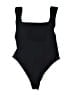 Zara Solid Black One Piece Swimsuit Size M - photo 2