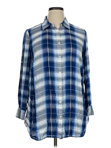 Lauren by Ralph Lauren 3/4 Sleeve Button-Down Shirt (view 1)