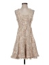 Jay Godfrey 100% Polyester Tweed Checkered-gingham Gold Tan Cocktail Dress Size 2 - photo 1