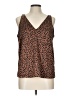 Old Navy 100% Polyester Brown Sleeveless Blouse Size L - photo 1
