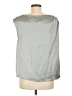 Ann Taylor LOFT 100% Polyester Silver Sleeveless Blouse Size M - photo 2