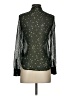 H&M 100% Polyester Stars Green Long Sleeve Blouse Size 4 - photo 2