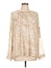 Calvin Klein 100% Polyester Animal Print Tan Long Sleeve Blouse Size L - photo 1