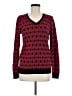 Kim Rogers 100% Cotton Argyle Red Pullover Sweater Size M - photo 1