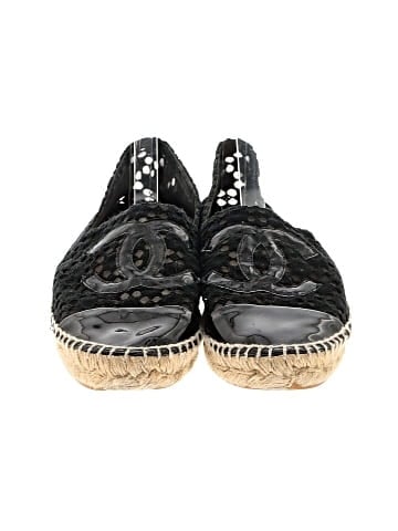 Chanel Lace and Patent Leather CC Espadrille Flats (view 2)