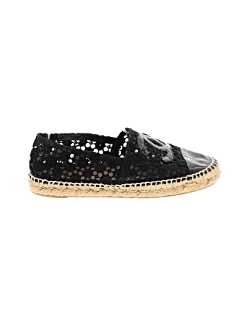 Chanel Lace and Patent Leather CC Espadrille Flats (view 1)