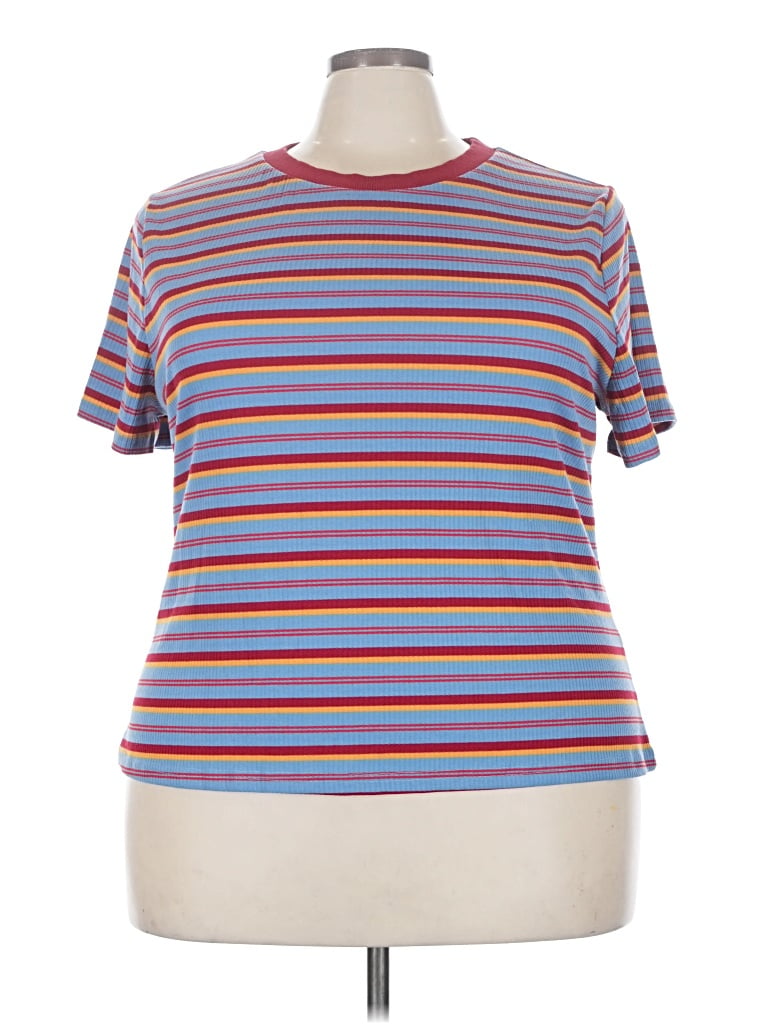 Pre-owned Shein Curve Short Sleeve T-shirt In Blue