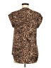 Daniel Rainn 100% Polyester Animal Print Brown Short Sleeve Blouse Size M - photo 2