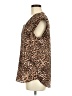Daniel Rainn 100% Polyester Animal Print Brown Short Sleeve Blouse Size M - photo 5