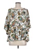 Cato 100% Rayon Paisley White 3/4 Sleeve Blouse Size M - photo 1