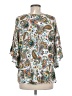 Cato 100% Rayon Paisley White 3/4 Sleeve Blouse Size M - photo 2