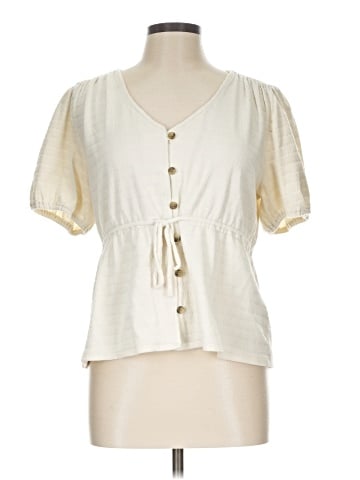 Madewell Puff-Sleeve Drawstring Top (view 1)