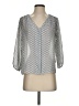 H&M 100% Polyester Silver 3/4 Sleeve Blouse Size 4 - photo 1