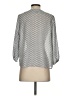 H&M 100% Polyester Silver 3/4 Sleeve Blouse Size 4 - photo 2