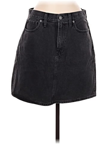 Madewell Rigid Denim High-Waist Straight Mini Skirt in Berridge Wash (view 1)