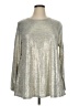 Lane Bryant Metallic Silver Long Sleeve Top Size 14 - photo 1
