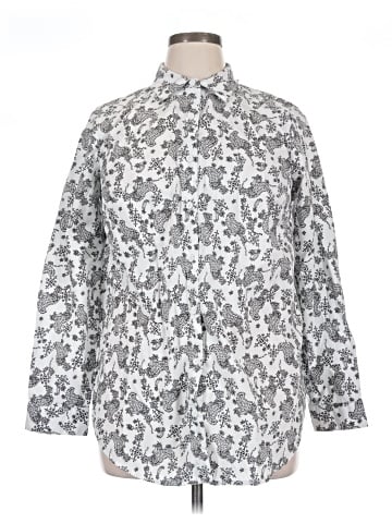 Roaman's 3/4 Sleeve Button-Down Shirt (view 1)