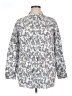 Roaman's Paisley Silver 3/4 Sleeve Button-Down Shirt Size 16 - photo 1