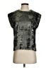 Evereve 100% Polyester Metallic Silver Short Sleeve Top Size S - photo 1