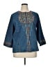 Bob Mackie Blue 3/4 Sleeve Blouse Size XL (estimated) - photo 1