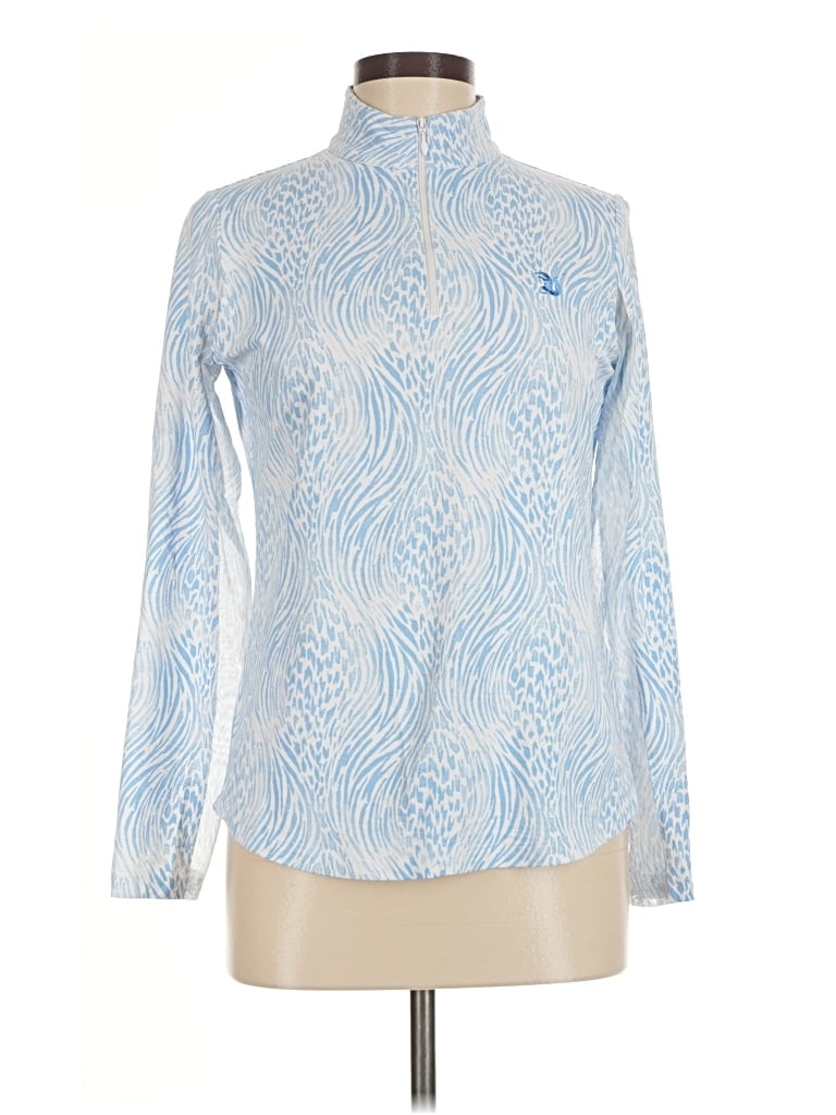 Pre-owned Ibkul Long Sleeve Blouse In Blue