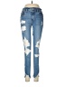 Express Hearts Blue Jeans Size 6 - photo 1