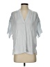 Vince. Silver Short Sleeve Silk Top Size XS - photo 1
