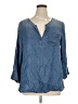 MULTIPLES 100% Lyocell Blue 3/4 Sleeve Blouse Size XL - photo 1