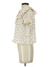 Zara Hearts Ivory Short Sleeve Blouse Size S - photo 5
