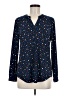 Anne Klein Blue Long Sleeve Henley Size M - photo 1